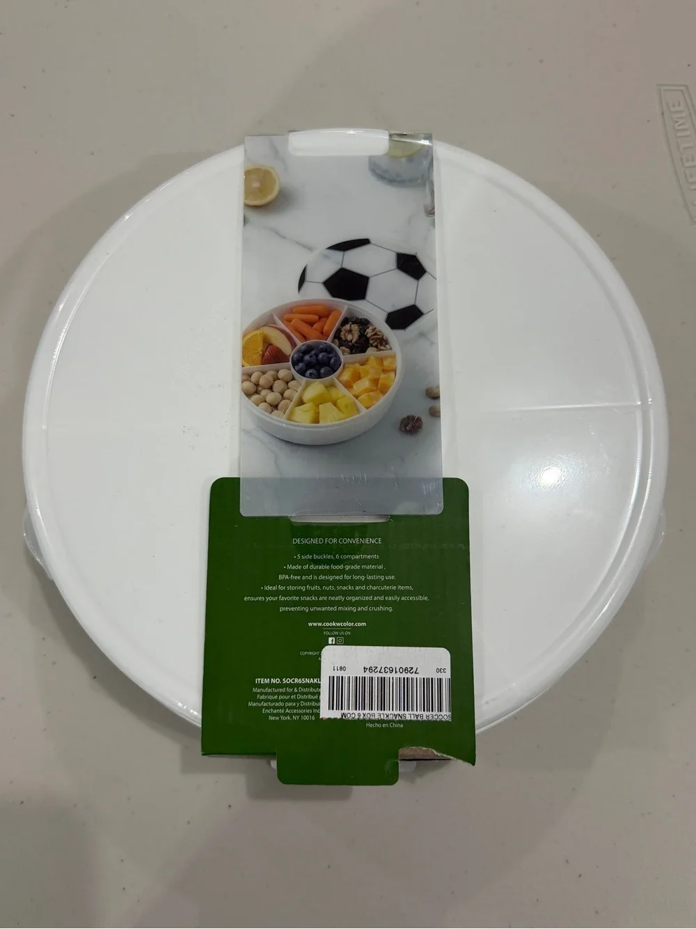 White & Black Soccer Snack Box